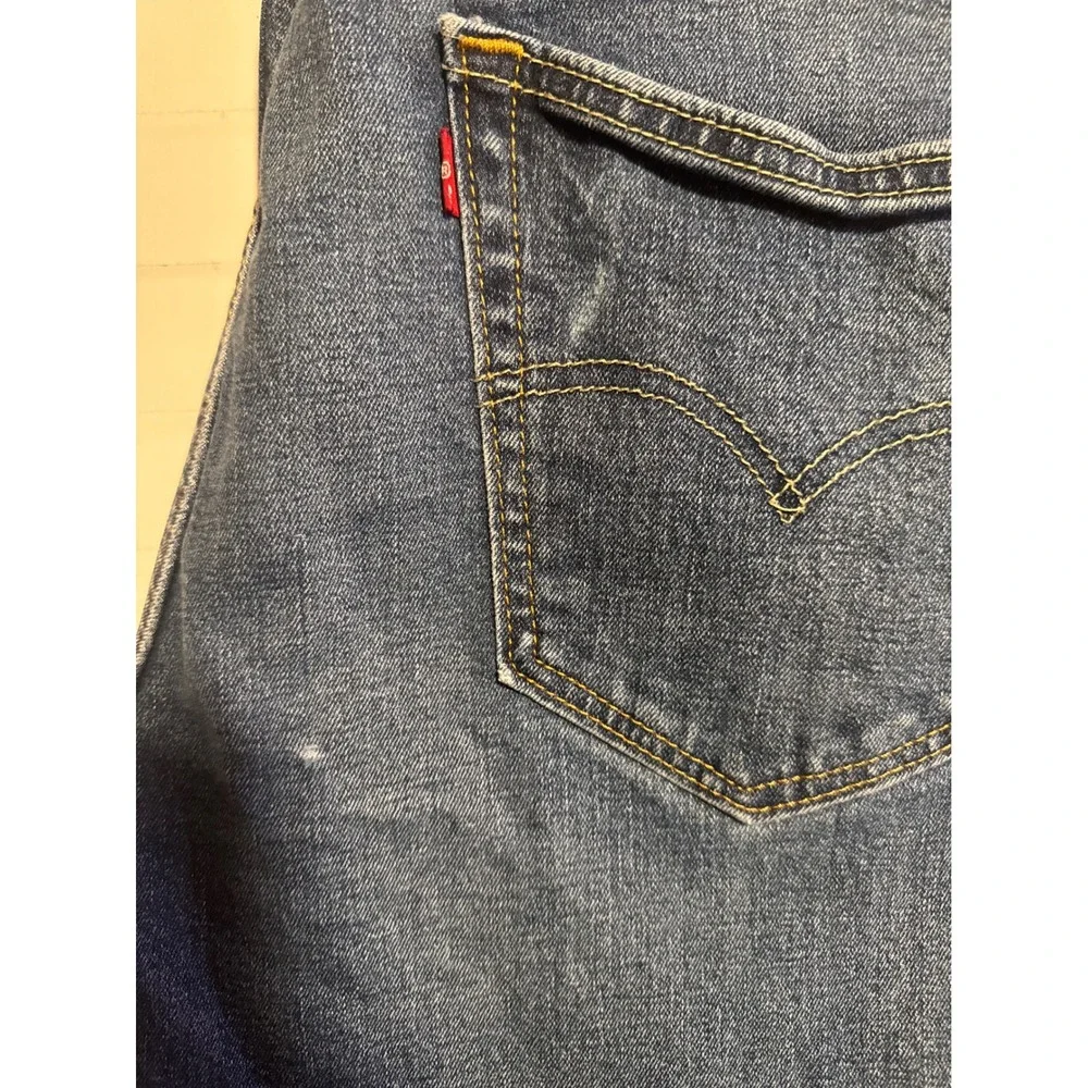 Levis 505 Regular Fit Straight Leg Mens Blue Denim Jeans W36 L32 00505-1517‎